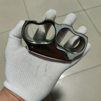 Outdoor Irregular Double Hole Design Titanium Alloy Mirror Polishing Knuckle Dusters