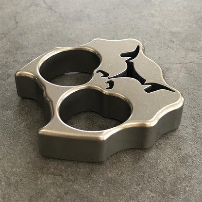 Dog Head Titanium Knuckle Dusters Two-hole Outdoor EDC Keychain Easy Carry