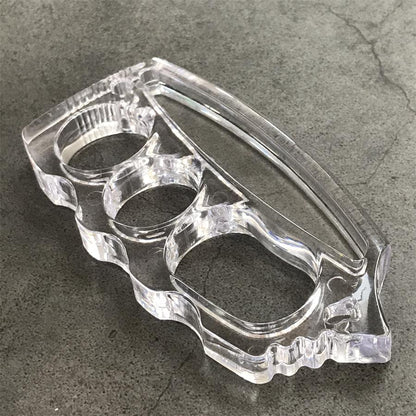 Plastic Transparent Knuckle Dusters Outdoor Edc Big Hole Tool