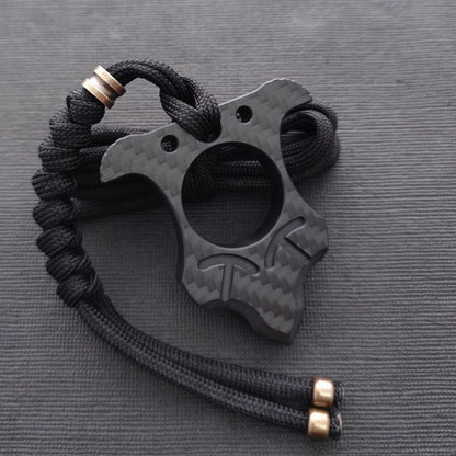 Various Styles of Carbon Fiber Knuckle Dusters Single Finger Keychain Backpack