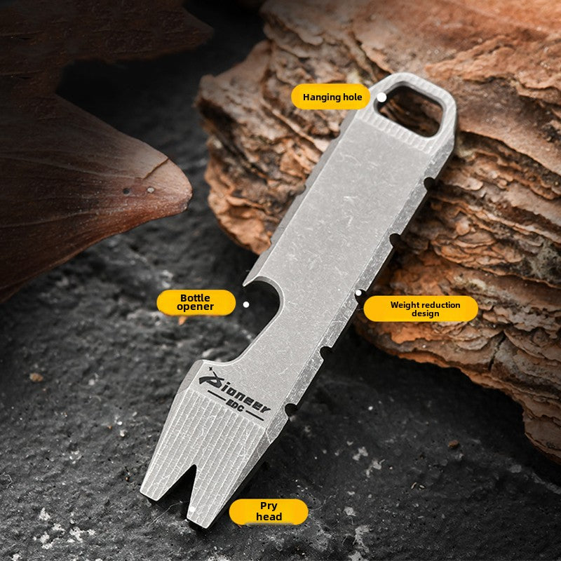 Mini Titanium Bottle Opener EDC Tool Keychain Backpack Easy Carry